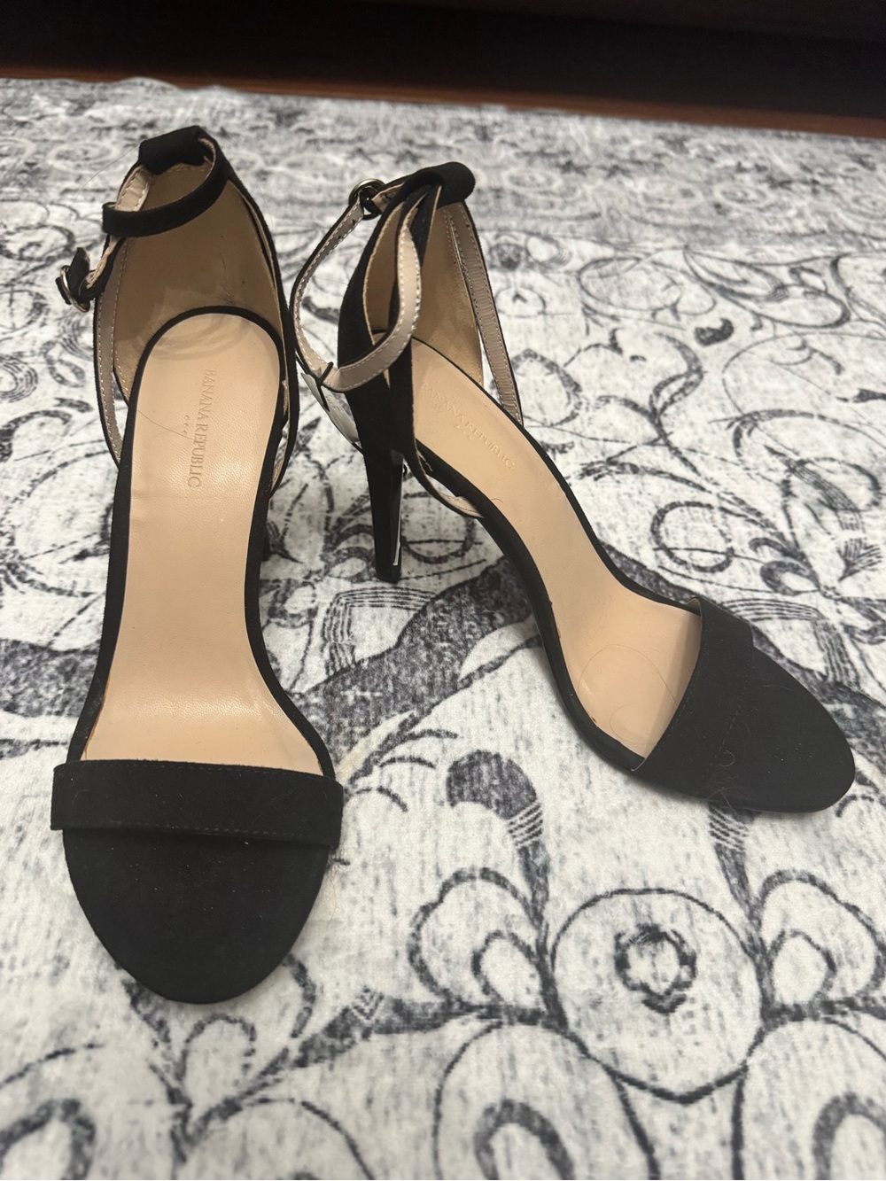 Banana republic Black Ankle-Strap High Heel Sandals - Women